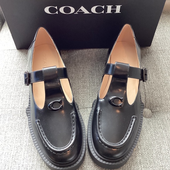 COACH Women's Liv Leather Mary Jane Flats, size 8.5 - Picture 1 of 15